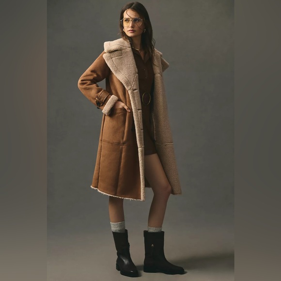 Anthropologie Avec Les Filles Faux Shearling Coat XS - Picture 3 of 8